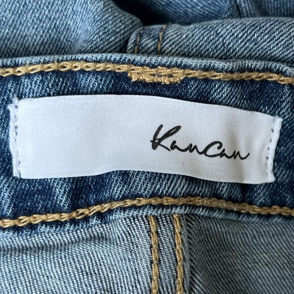 Kancan Womens Stormy High Rise Mom Jeans Size 13/30 Button Fly Grunge Distressed - Picture 9 of 11